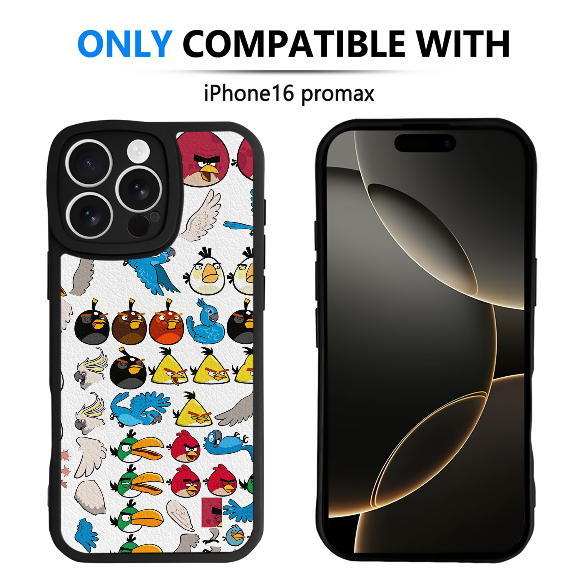 （画像用） Angry Birds アングリーバード 【iPhone 16シリーズ対応】シリコンスマホケース（レザー調） 材質：シリコン